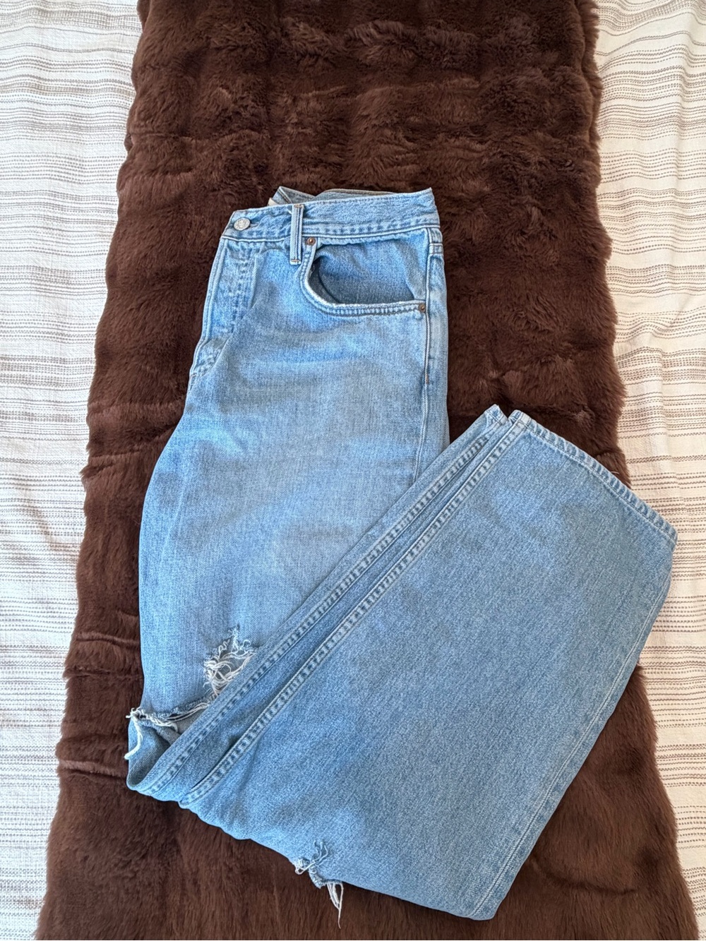 GRLFRND Light Blue Straight-Leg Jeans